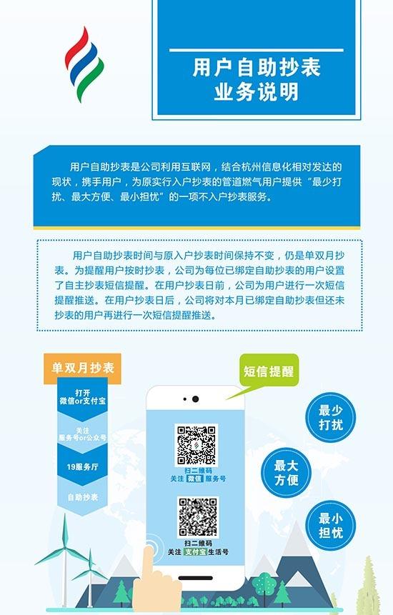 好消息！杭州主城区管道天然气民用户可以自助抄表了