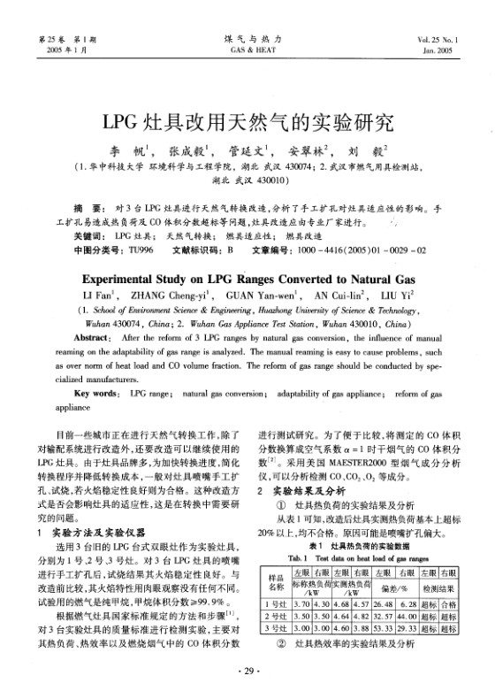 对3台LPG灶具进行天然气转换改造，分析了手工扩孔对灶具适应性的影响。手工扩孔易造成热负荷及CO体积分数超标等问题，灶具改造应由专业厂家进行。