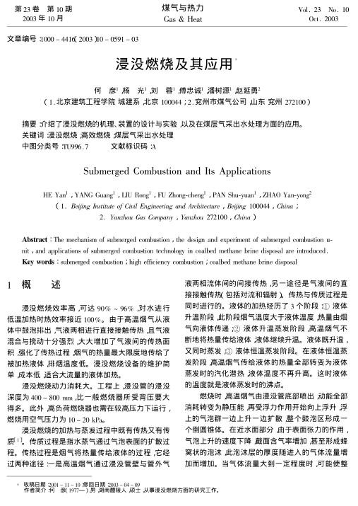 介绍了浸没燃烧的机理、装置的设计与实验，以及在煤层气采出水处理方面的应用。