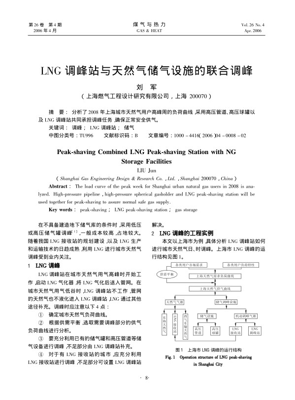 分析了2008年上海城市天然气用户高峰周的负荷曲线，采用高压管道、高压球罐以及LNG调峰站共同承担调峰任务,确保正常安全供气。