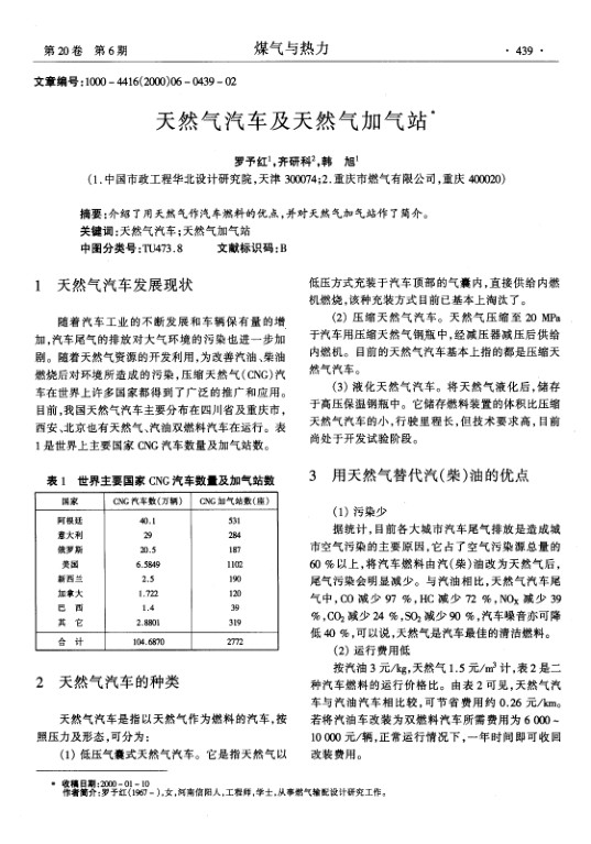 介绍了用天然气作汽车燃料的优点，并对天然气加气站作了简介。